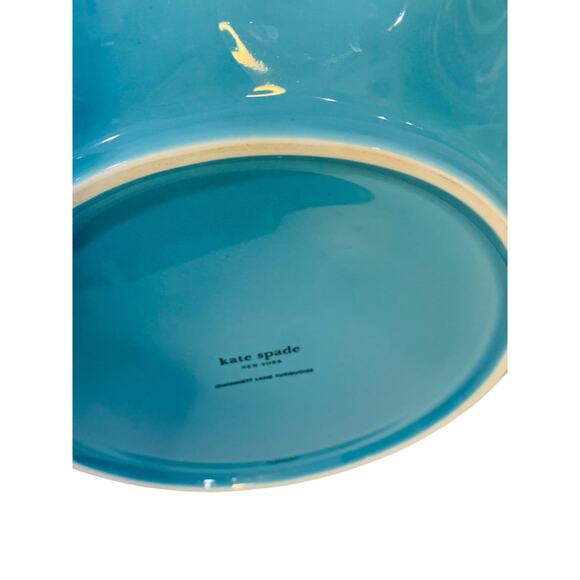Lenox X Kate Spade Gwinnett Lane Turquoise 9.1 Inch Luncheon Plate - Picture 8 of 10